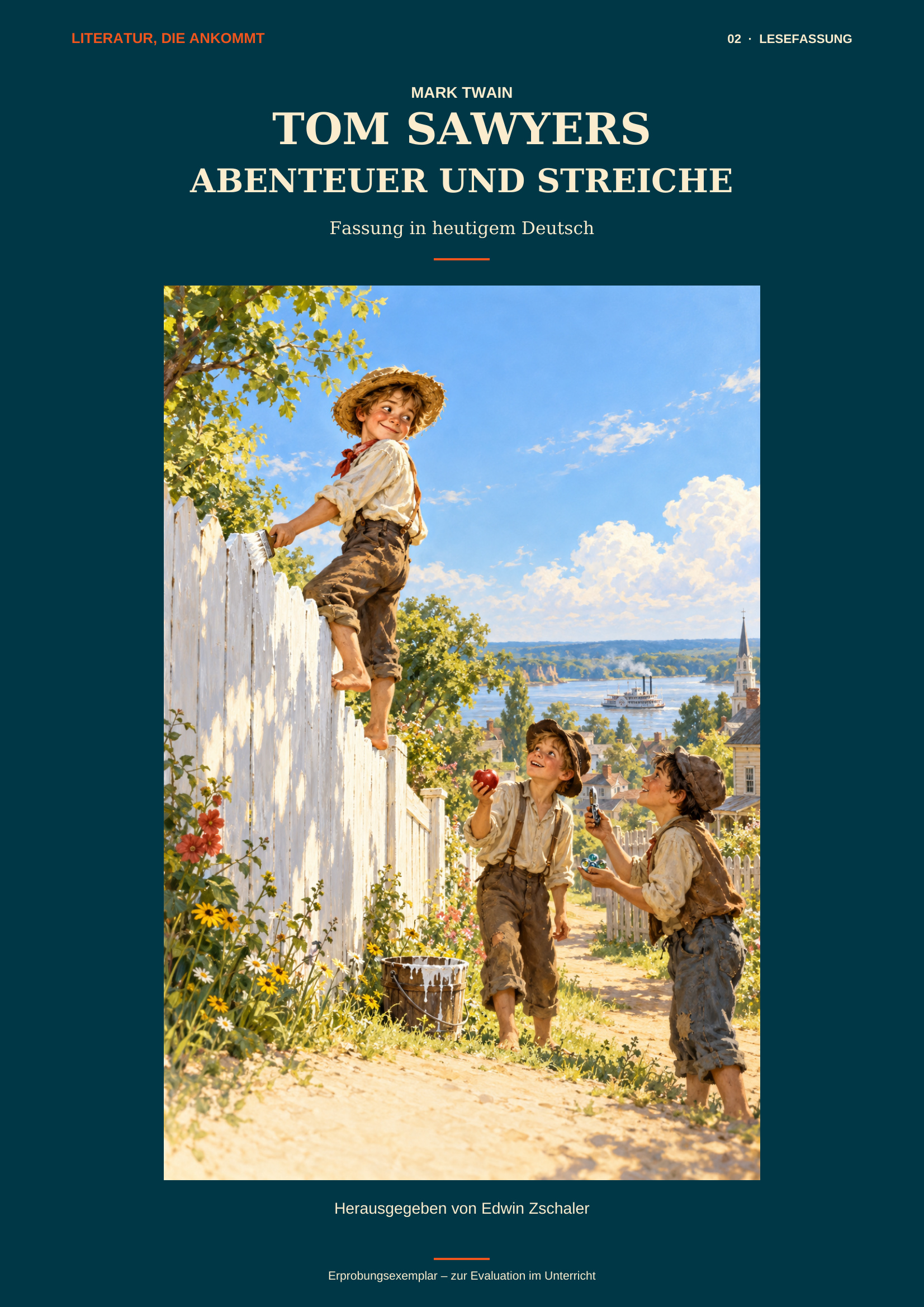 Tom Sawyer – Lesefassung 1.1: Cover; öffnet die Materialproben.